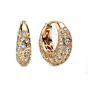Pandora Sparkling Pattern Hoop Earrings ~ Shine